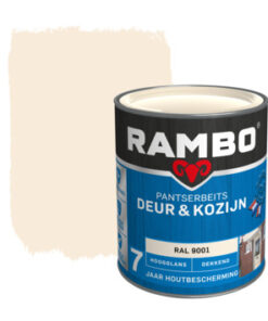 Rambo Pantserbeits Deur&Kozijn Hoogglans Dekkend RAL 9001 Cremewit
