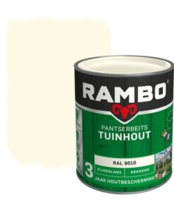Rambo Pantserbeits Tuinhout Zijdeglans Dekkend RAL 9010 Zuiverwit